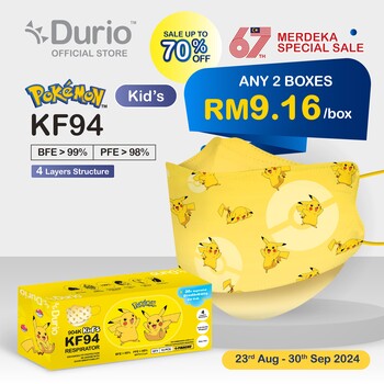 Durio 904K Kid’s Pokémon KF94 - Pikachu-  (10 Pcs)